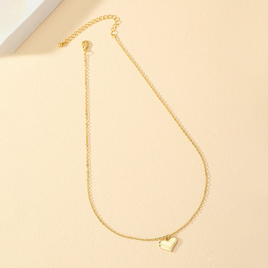 Simple Style Heart Shape Ferroalloy Plating 14k Gold Plated Women's Pendant Necklace