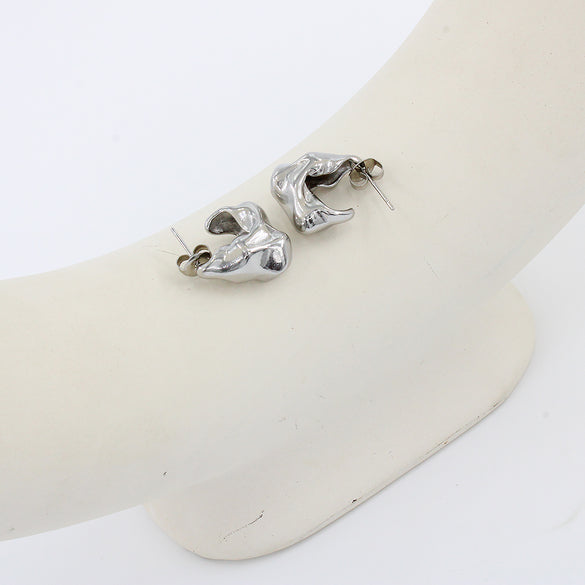 1 Pair Simple Style Solid Color Plating Stainless Steel 18k Gold Plated Ear Studs