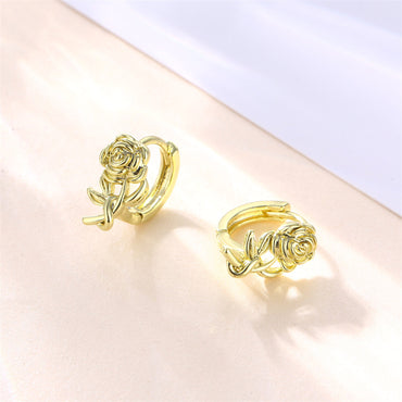 1 Pair Basic Retro Heart Shape Bow Knot Plating Copper Alloy Brass 18k Gold Plated Ear Studs