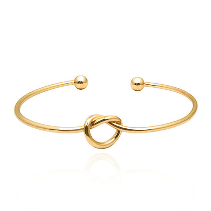 Glam Romantic Heart Shape Stainless Steel Plating 18k Gold Plated Bangle