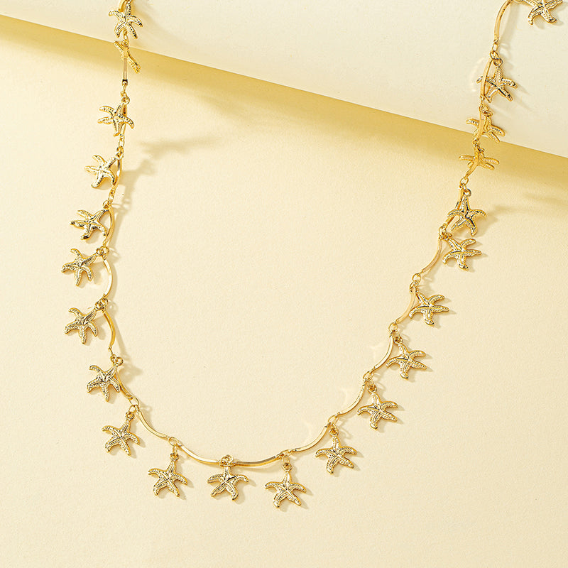 Elegant Starfish Conch Shell Alloy Ferroalloy Plating 14k Gold Plated Women's Waist Chain