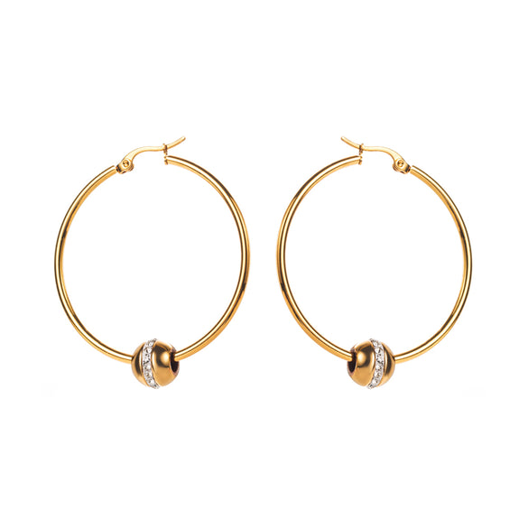 1 Pair Modern Style Simple Style Solid Color Inlay Stainless Steel Zircon Earrings