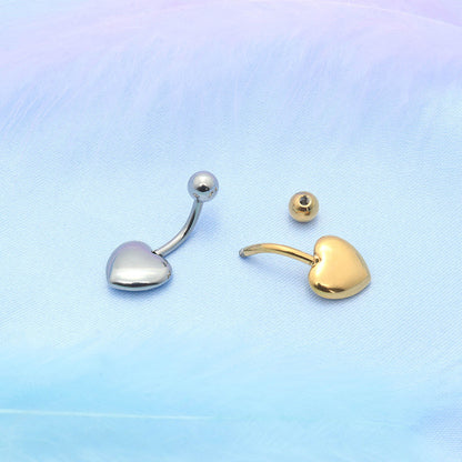 Sexy Heart Shape Stainless Steel Polishing Plating 18k Gold Plated Belly Ring