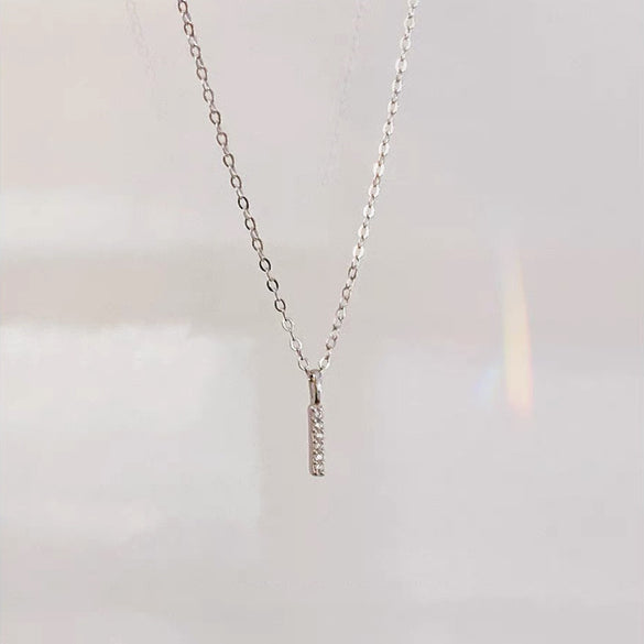 Simple Style Solid Color Sterling Silver Plating Inlay Rhinestones 14k Gold Plated Pendant Necklace