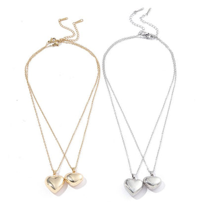 Wholesale Simple Style Classic Style Heart Shape Stainless Steel Polishing Plating 18k Gold Plated Pendant Necklace