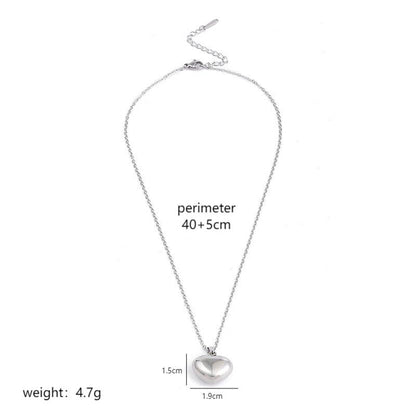 Wholesale Simple Style Classic Style Heart Shape Stainless Steel Polishing Plating 18k Gold Plated Pendant Necklace