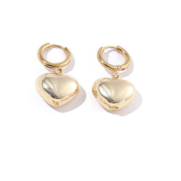 1 Pair Classic Style Heart Shape Plating Stainless Steel 18k Gold Plated Earrings