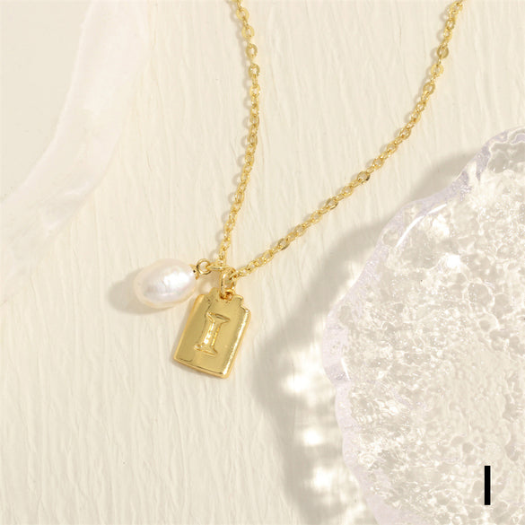 Simple Style Letter Copper Plating 18k Gold Plated Pendant Necklace