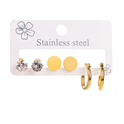 1 Pair Modern Style Simple Style Moon Heart Shape Stainless Steel Drop Earrings