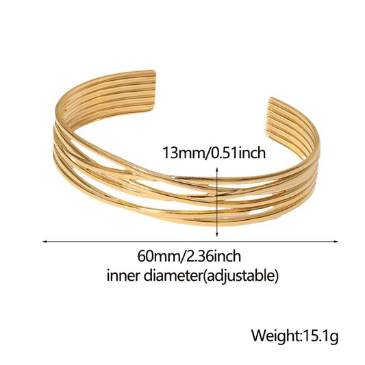 Simple Style Solid Color Stainless Steel Plating Cuff Bracelets