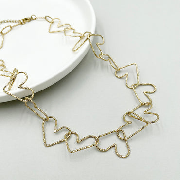Wholesale Simple Style Heart Shape Stainless Steel Plating Gold Plated Necklace