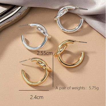 1 Pair Classic Style Circle Solid Color Plating Ferroalloy 14k Gold Plated Silver Plated Ear Studs