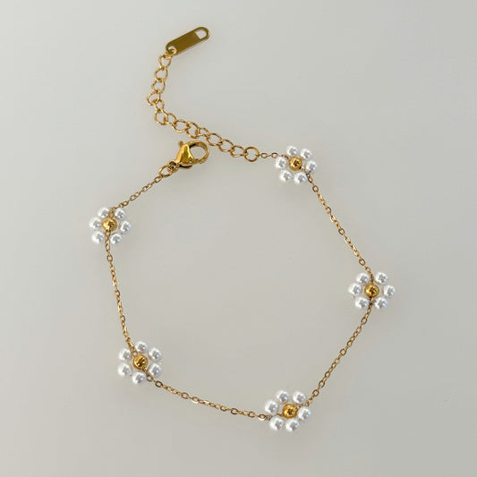 Wholesale Casual Sweet Flower Titanium Steel Bracelets Anklet Necklace