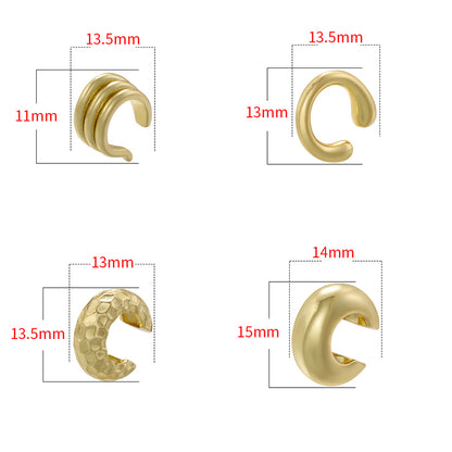 1 Pair Retro Simple Style C Shape Plating Copper 18k Gold Plated Earrings