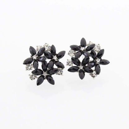 1 Pair Elegant Lady Flower Plating Inlay Alloy Crystal Silver Plated Ear Studs