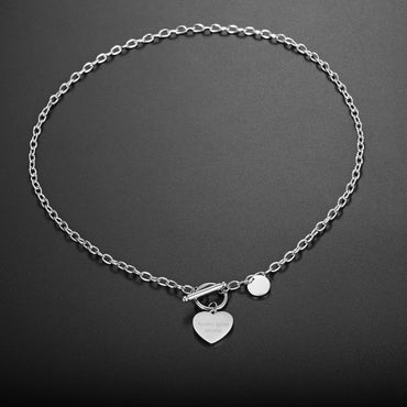 Wholesale Streetwear Heart Shape Titanium Steel Polishing Pendant Necklace
