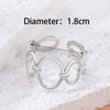 Retro Geometric Stainless Steel Plating Open Rings