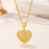 Sweet Letter Stainless Steel Copper Plating Inlay Zircon 18k Gold Plated Pendant Necklace