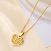 Sweet Letter Stainless Steel Copper Plating Inlay Zircon 18k Gold Plated Pendant Necklace