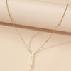 Wholesale Elegant Romantic Simple Style Solid Color Rectangle Titanium Steel Polishing Plating Inlay 18k Gold Plated Resin Pendant Necklace