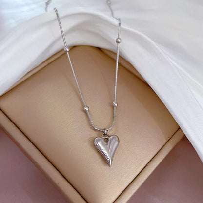 Wholesale Romantic Heart Shape Stainless Steel Plating Gold Plated Pendant Necklace