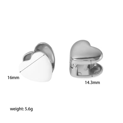 1 Pair Retro Heart Shape Plating Stainless Steel 18k Gold Plated Ear Studs