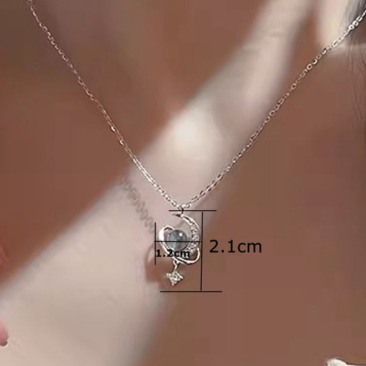Simple Style Solid Color Sterling Silver Plating Inlay Zircon Silver Plated Pendant Necklace