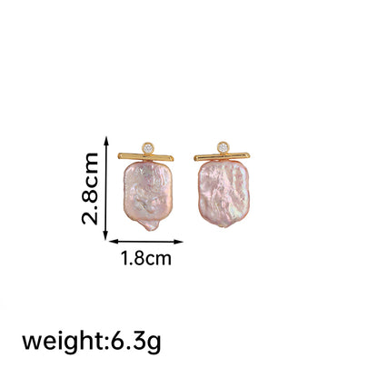 1 Pair Baroque Style Simple Style Square Plating Inlay Copper Zircon 18k Gold Plated Drop Earrings