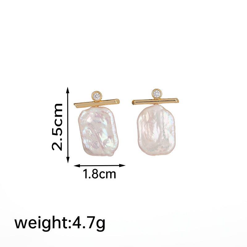 1 Pair Baroque Style Simple Style Square Plating Inlay Copper Zircon 18k Gold Plated Drop Earrings