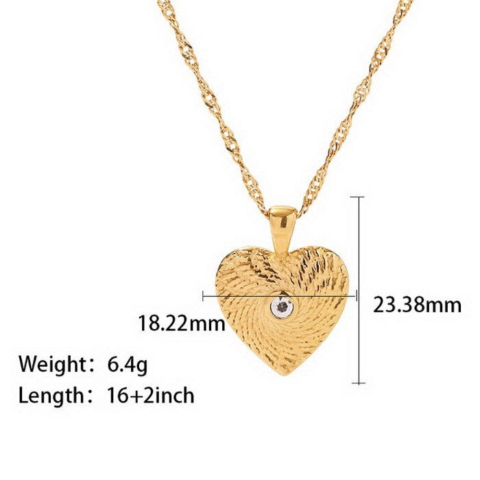 Wholesale Retro Star Moon Heart Shape Glass Titanium Steel Plating Pendant Necklace