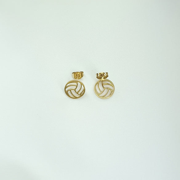1 Pair Simple Style Football Plating Titanium Steel 18k Gold Plated Ear Studs