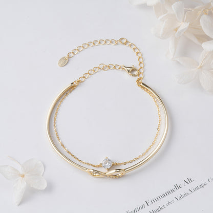 Modern Style Simple Style Infinity Solid Color Sterling Silver Plating 14k Gold Plated White Gold Plated Silver Plated Bracelets