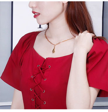 Wholesale Ig Style Korean Style Heart Shape Stainless Steel Titanium Steel Plating Pendant Necklace