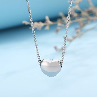 Wholesale Simple Style Classic Style Heart Shape Titanium Steel Hollow Out Pendant Necklace