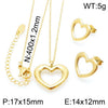 Basic Heart Shape Stainless Steel Titanium Steel Plating Jewelry Set