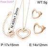 Basic Heart Shape Stainless Steel Titanium Steel Plating Jewelry Set