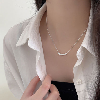 Simple Style Solid Color Sterling Silver Silver Plated Pendant Necklace