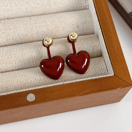 1 Pair Simple Style Classic Style Heart Shape Alloy Gold Plated Drop Earrings