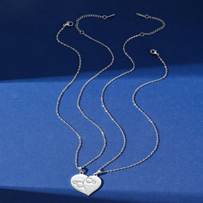 Wholesale Simple Style Heart Shape Stainless Steel Pendant Necklace