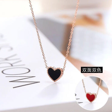Wholesale Sweet Star Heart Shape Titanium Steel Plating Inlay Shell Pendant Necklace