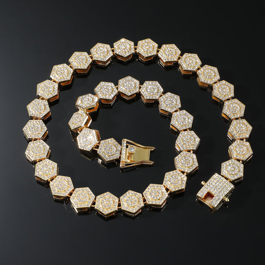 Hip-hop Geometric Alloy Inlay Zircon Men's Bracelets Necklace