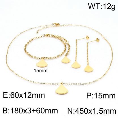 Basic Sector Stainless Steel Titanium Steel Plating Gold Plated Jewelry Set