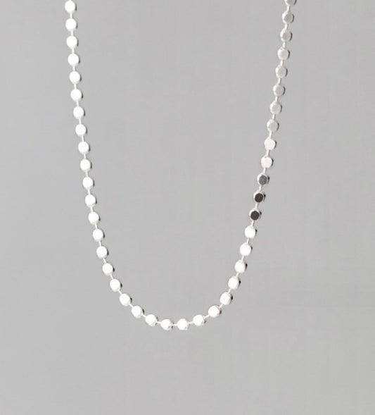 Simple Style Solid Color Sterling Silver Necklace