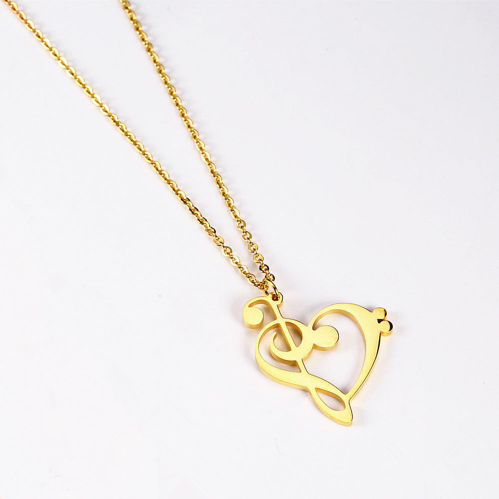 Wholesale Simple Style Heart Shape Stainless Steel Plating Gold Plated Pendant Necklace