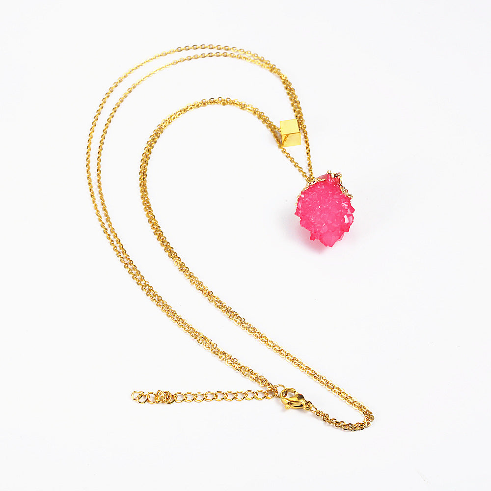 Wholesale Simple Style Heart Shape Titanium Steel Inlay Crystal Pendant Necklace