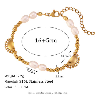 Vintage Style Simple Style Round Stainless Steel Plating 18k Gold Plated Bracelets Necklace