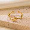 Simple Style Solid Color Titanium Steel Polishing Plating 18k Gold Plated Open Rings