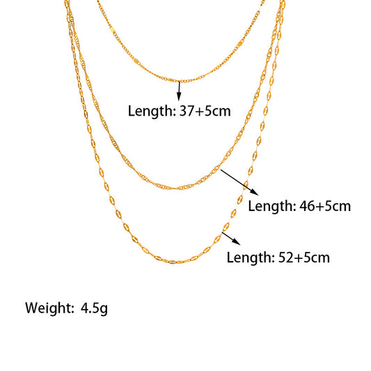 Simple Style Solid Color Titanium Steel Plating Chain 18k Gold Plated Necklace