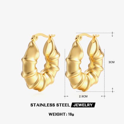 1 Pair Retro Geometric Plating Stainless Steel Earrings