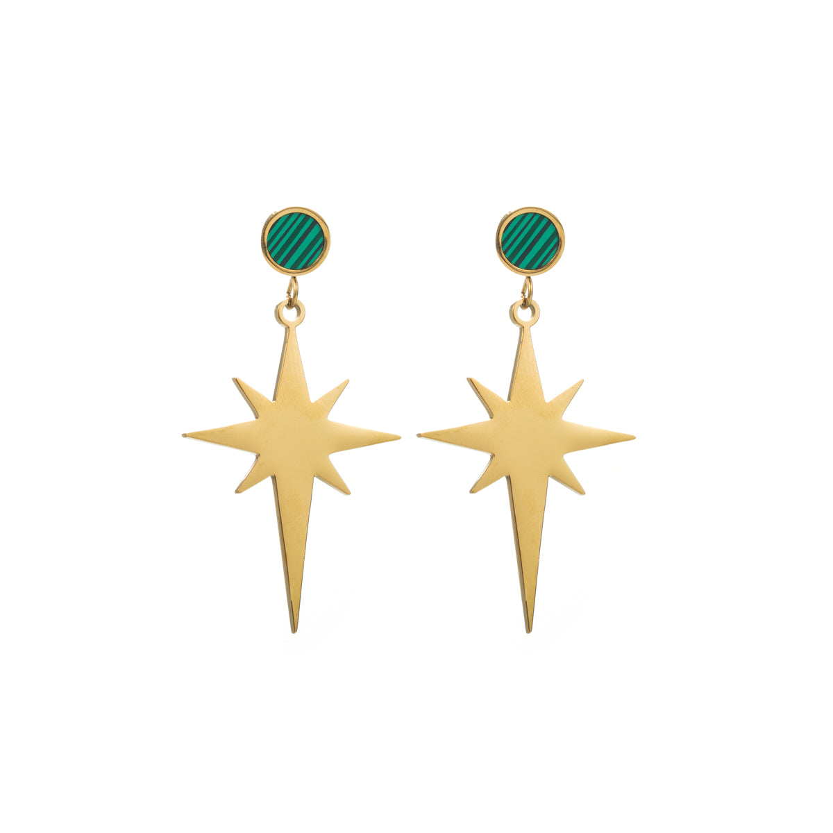 1 Pair Modern Style Simple Style Geometric Star Heart Shape Stainless Steel Drop Earrings